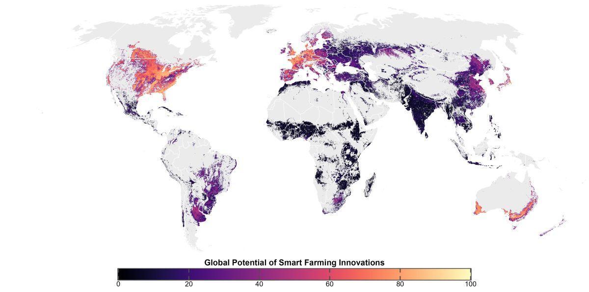 La agricultura inteligente ya está dando sus frutos en el 42 por ciento de las tierras cultivables del mundo, especialmente en América del Norte, Europa Occidental, Australia y Japón.