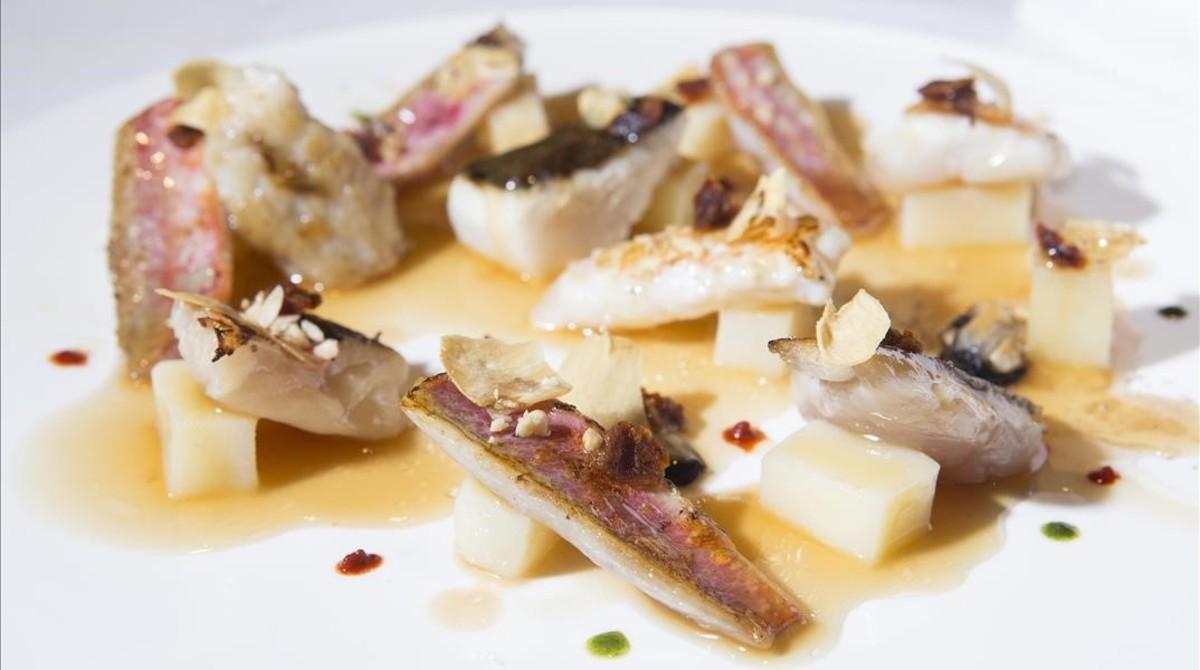 Plato de zarzuela de Castell Peralada Restaurant.