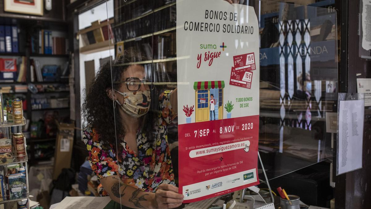 Comercio zamorano dentro de la campaña de los bonos solidarios.