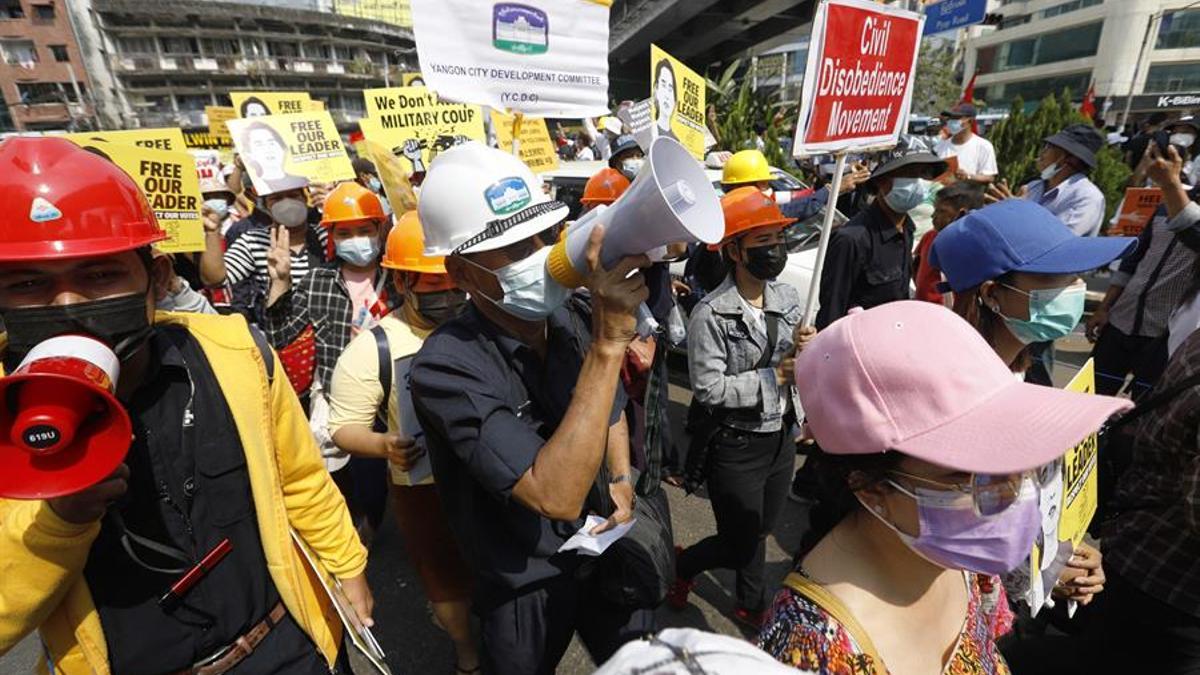 Protestas en Birmania.