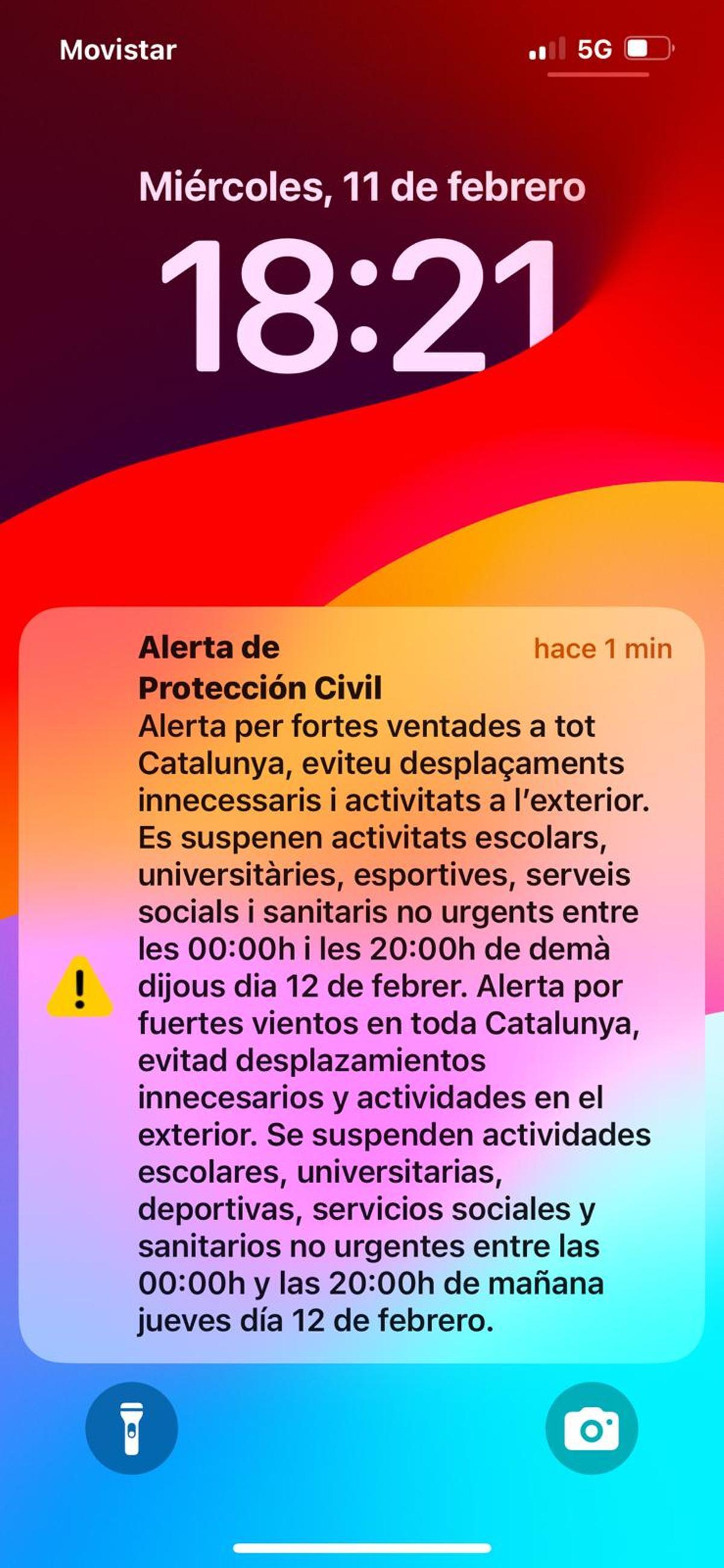 Alerta de la Protecció Civil