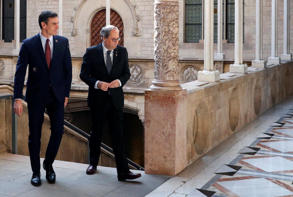 Reunió entre Torra i Sánchez al Palau de la Generalitat