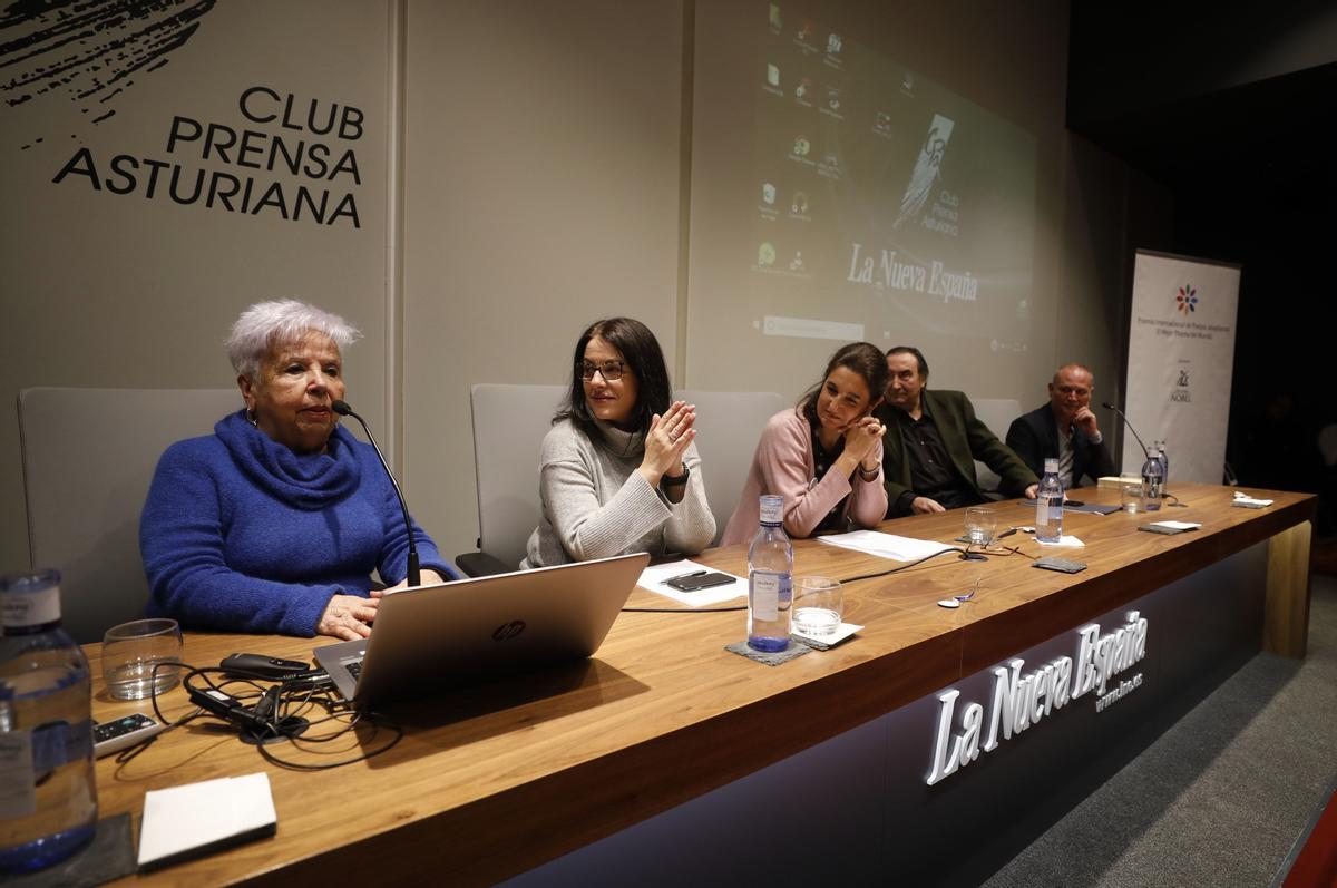 Conchita Quirós, en un acto en el Club Prensa Asturiana de LA NUEVA ESPAÑA.