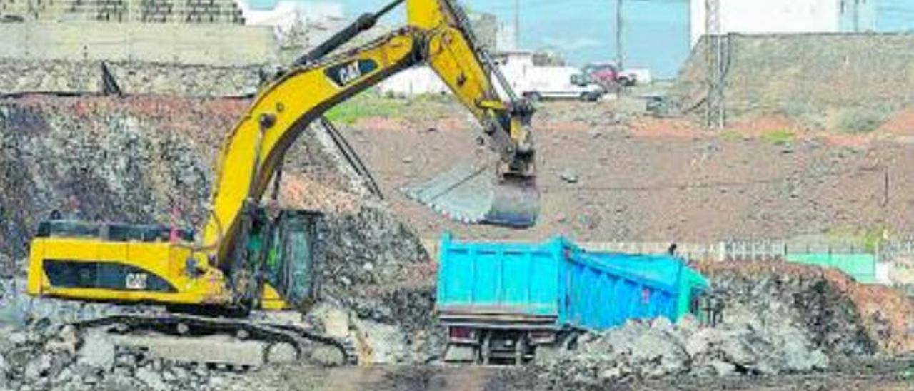 Obras de la Circunvalación, en el municipio de Arucas.