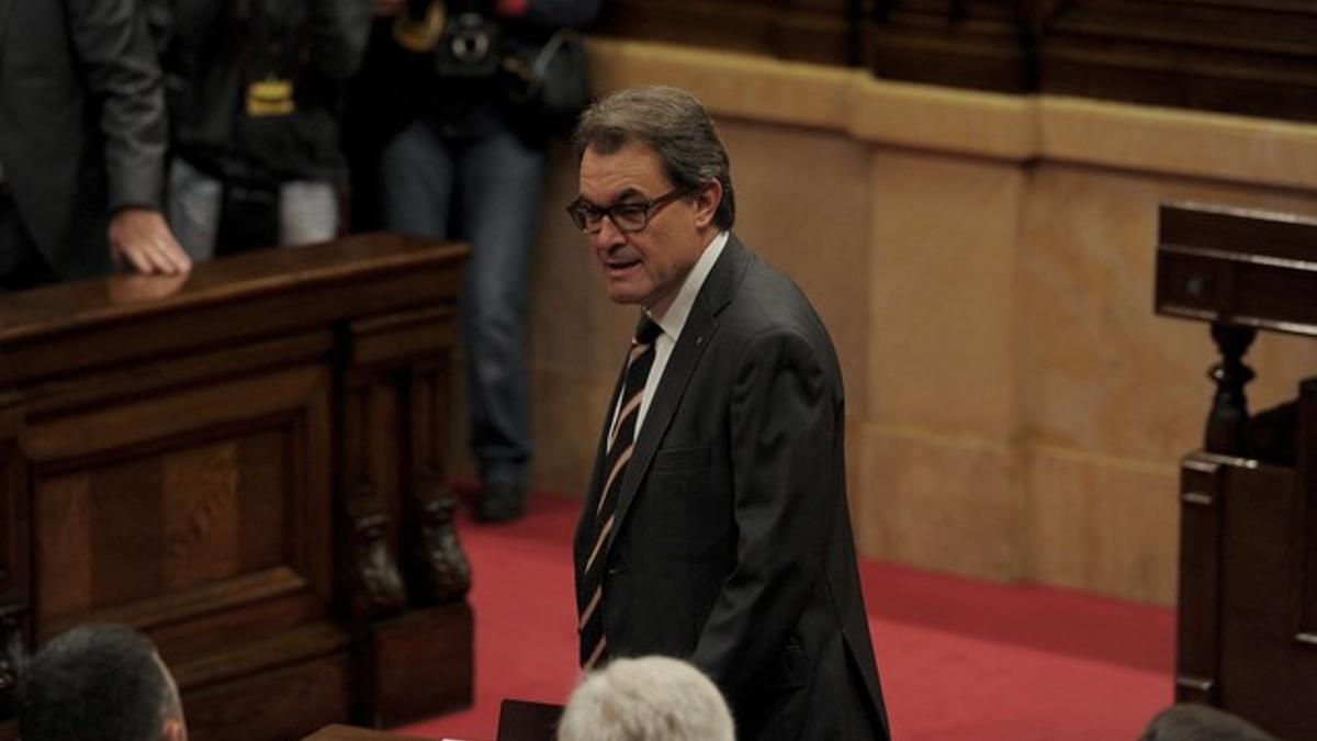 Artur Mas, en el Parlament.