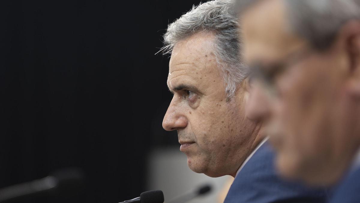 Yamandú Orsi, durante su comparecencia esta pasada madrugada