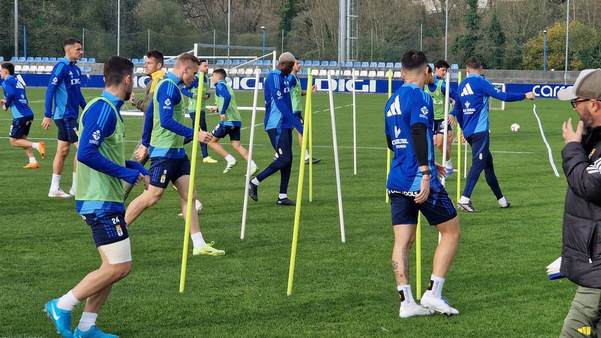 Una imagen del entrenamiento de hoy.