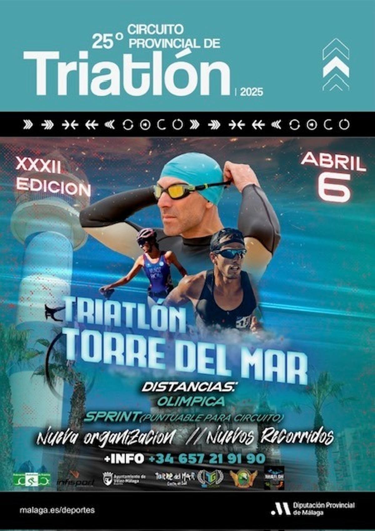 Cartel XXXIII Triatlón Torre del Mar.