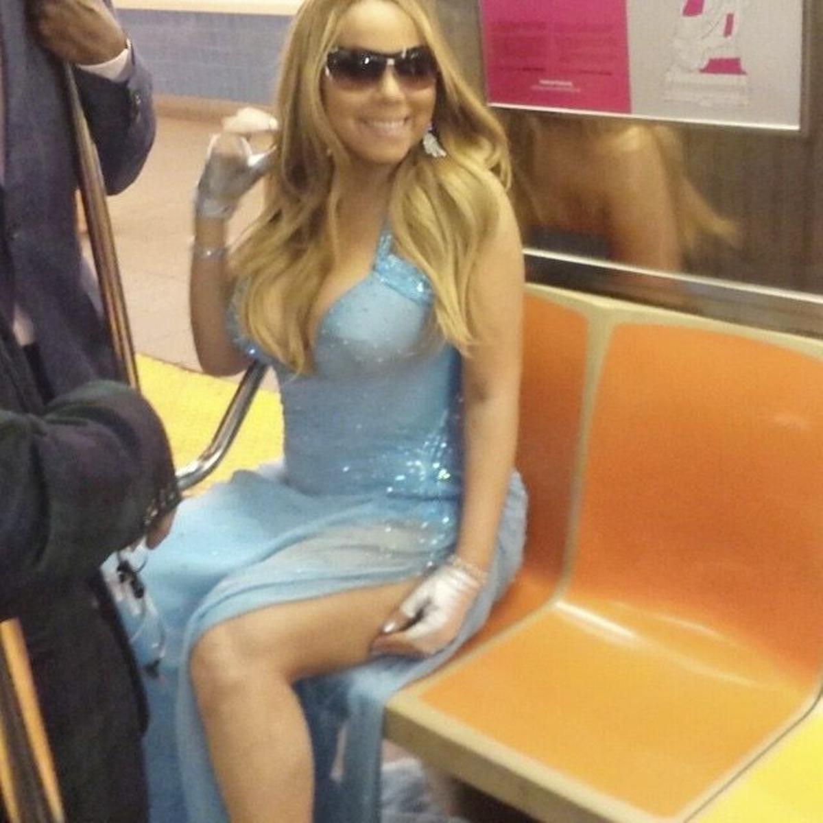 Mariah Carey se hace fotos en el metro