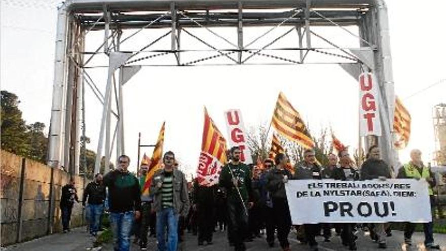 Un moment de la manifestació d&#039;ahir a la tarda a Blanes.