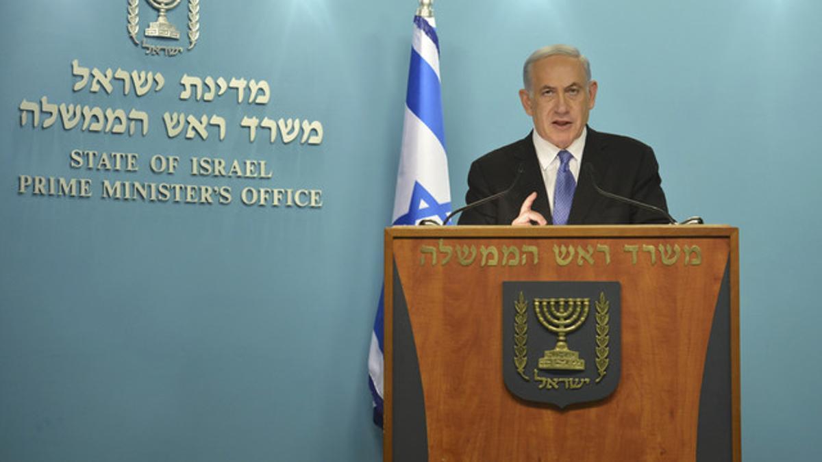 Netanyahu, durante la declaración posterior a su reunión con el gabinete israelí de seguridad.