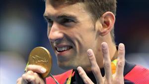 Michael Phelps, tras ganar una medalla de oro en Río de Janeiro.