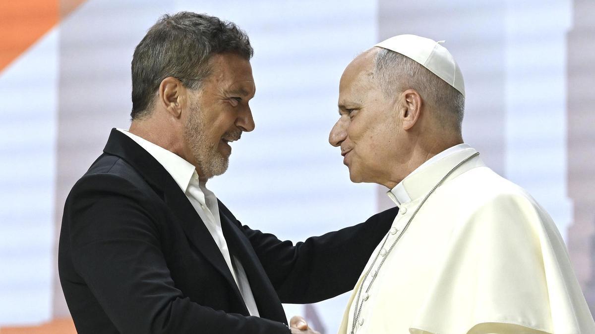 Antonio Banderas ha sido uno de los que ha hablado ante el Papa León XIV