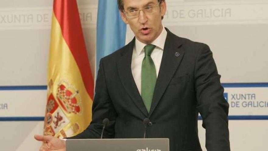 Alberto Núñez Feijóo, ayer tras el Consello de la Xunta. / xoán álvarez