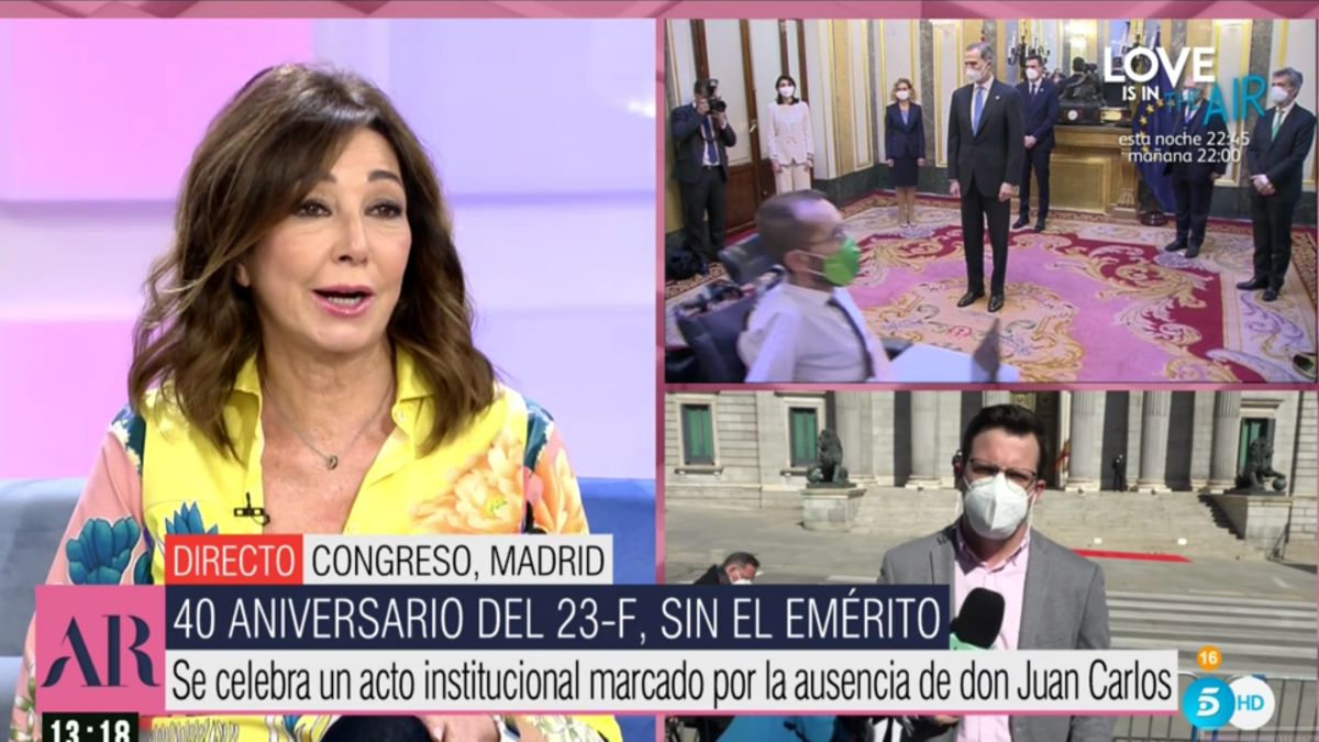 Ana Rosa Quintana comentando el supuesto no saludo de Pablo Echenique al Rey