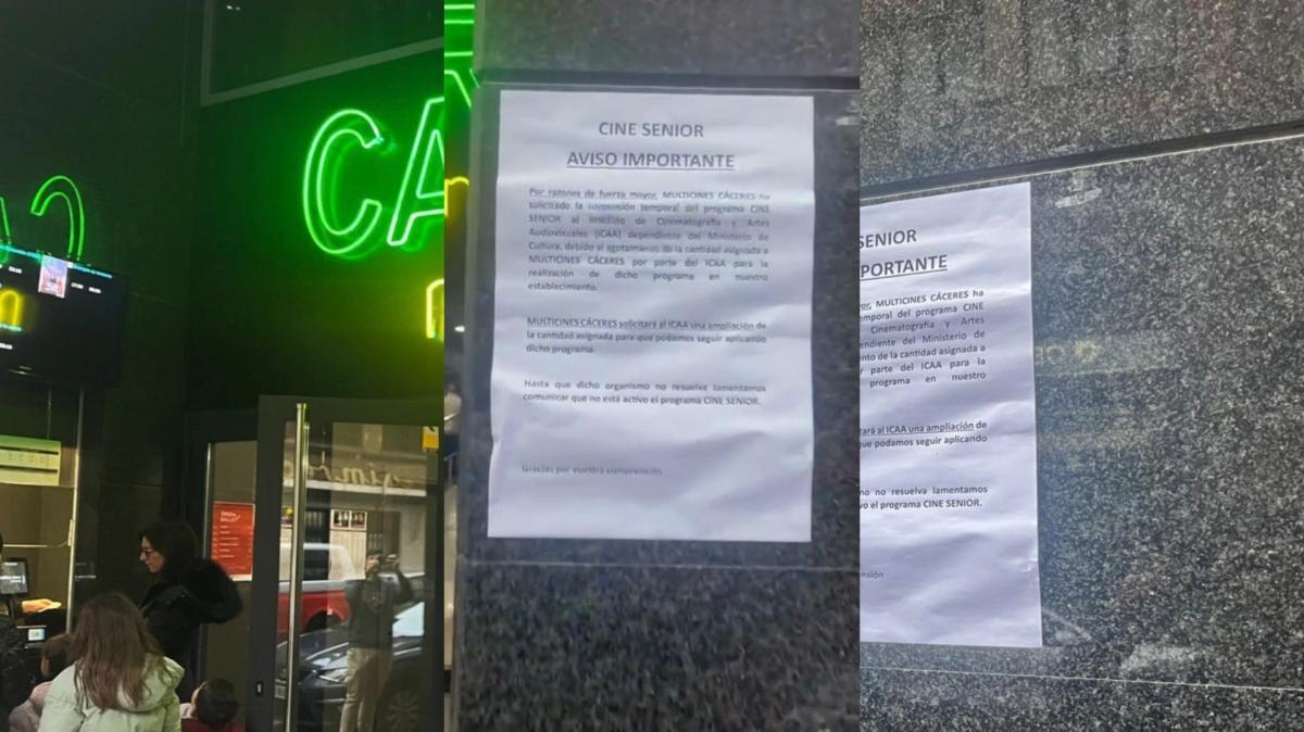 VIDEO | Suspensión temporal del programa Cine Senior en Multicines Cáceres