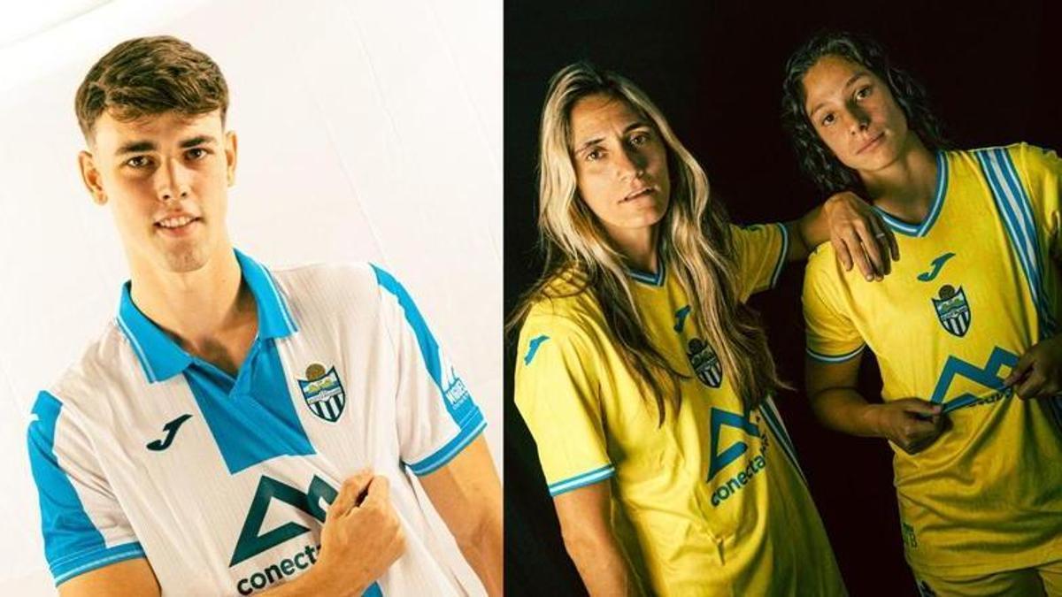 La primera y la tercera equipación del Atlético Baleares