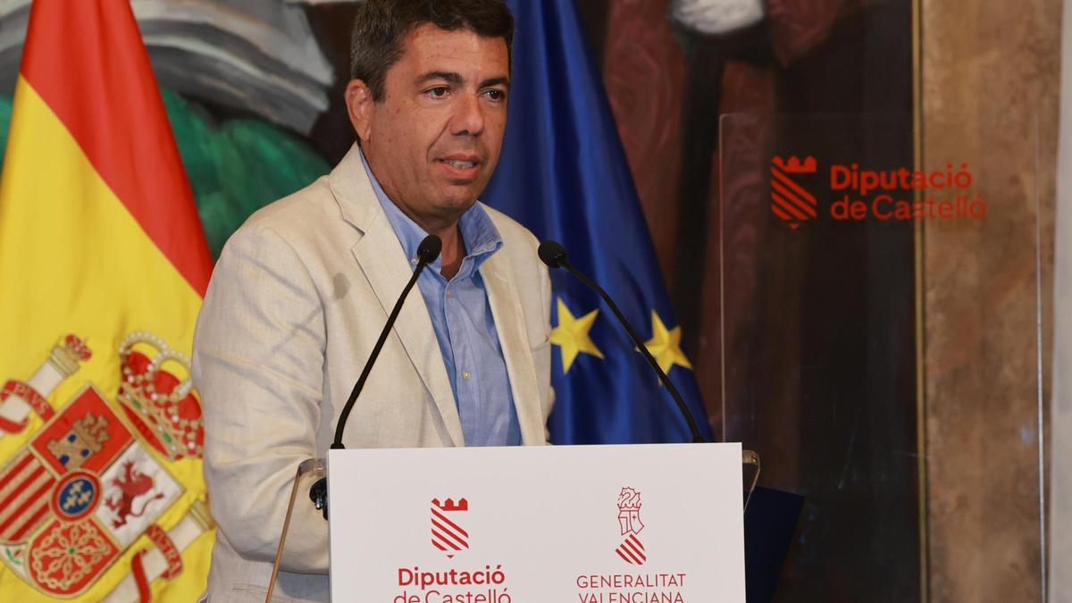 El president de la Generalitat, Carlos Mazón, durante su intervención.