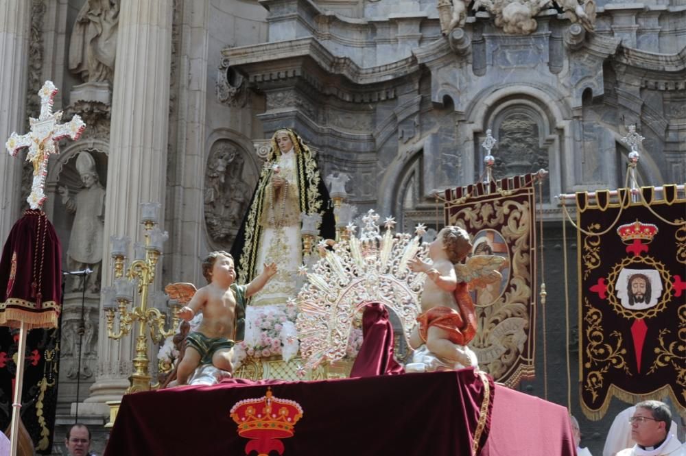 Coronación de la Virgen de la Soledad en la plaza Belluga