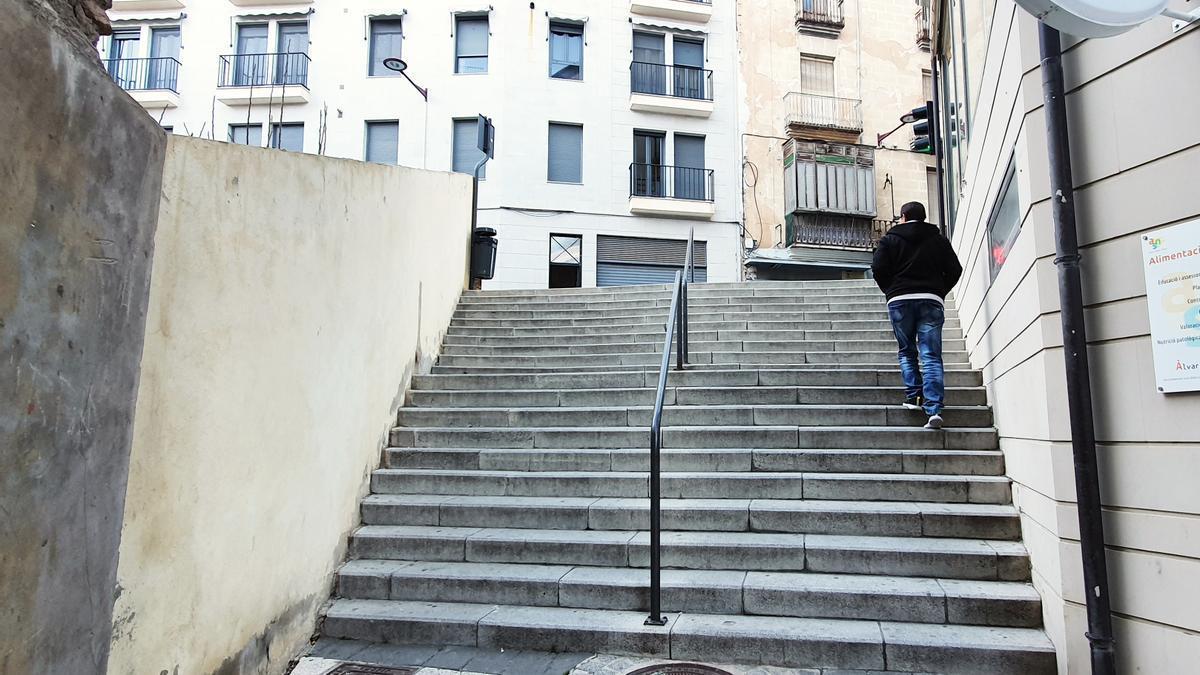 Las escaleras de la calle Terradets que se van a eliminar con el proyecto