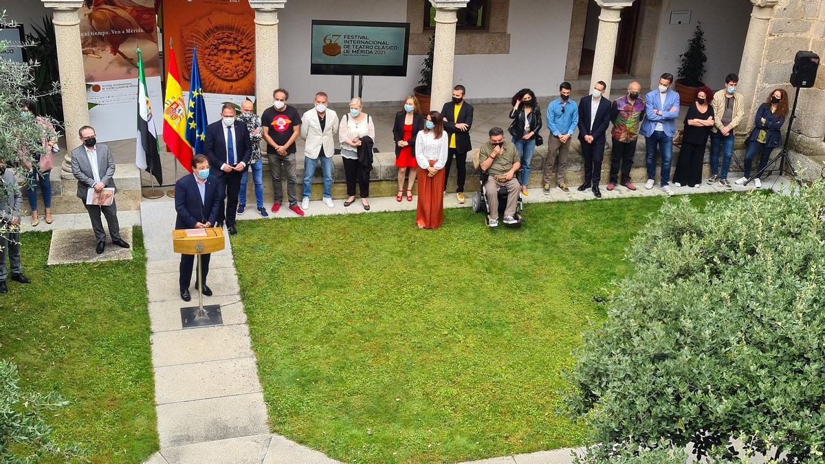 Imagen del inicio de la presentación del Festival del Teatro Clásico de Mérida.