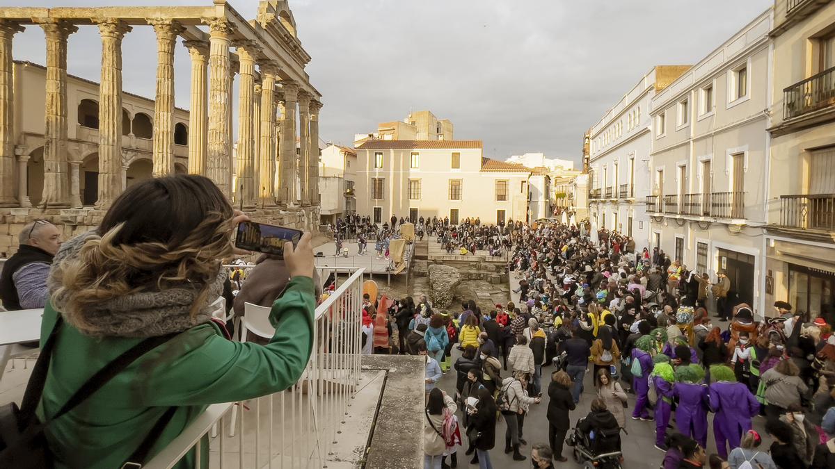 Ambiente en el templo de Diana, en la pasada edición del Carnaval Romano.