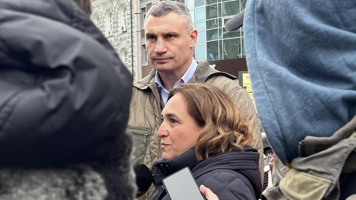 Ada Colau, en su visita a Ucrania junto al alcalde de Kiev, Vitaliy Klitschko.