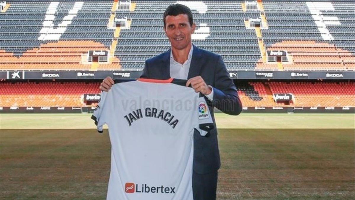 Javi Garcia, en su presentación como entrenador del Valencia