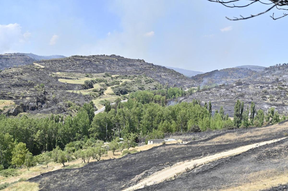 En imágenes | El incendio de las Cinco Villas asciende ya a 12.600 hectáreas y seis pueblos continúan evacuados