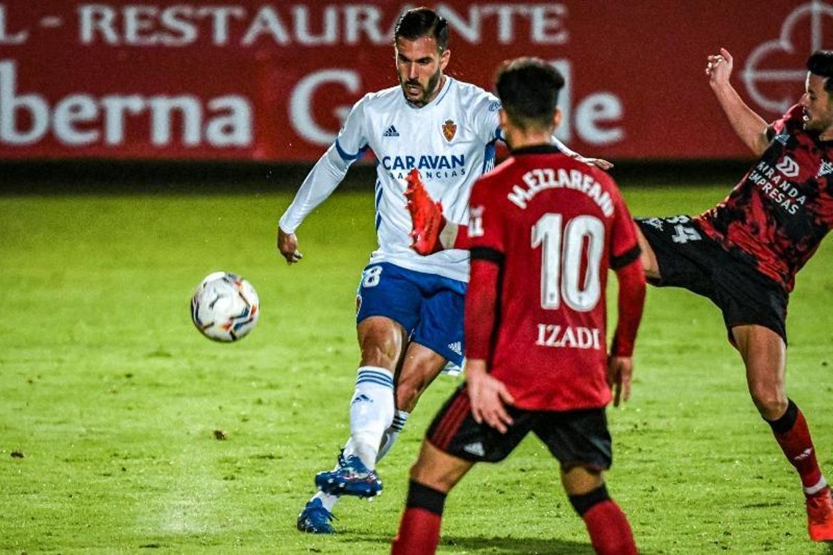 Atienza, en un partido ante el Mirandés en la 19-20.
