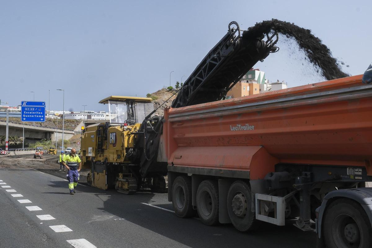 Comienzan las obras en la Circunvalación de Las Palmas de Gran Canaria (GC-3), en el tramo que atraviesa el barranco Guiniguada