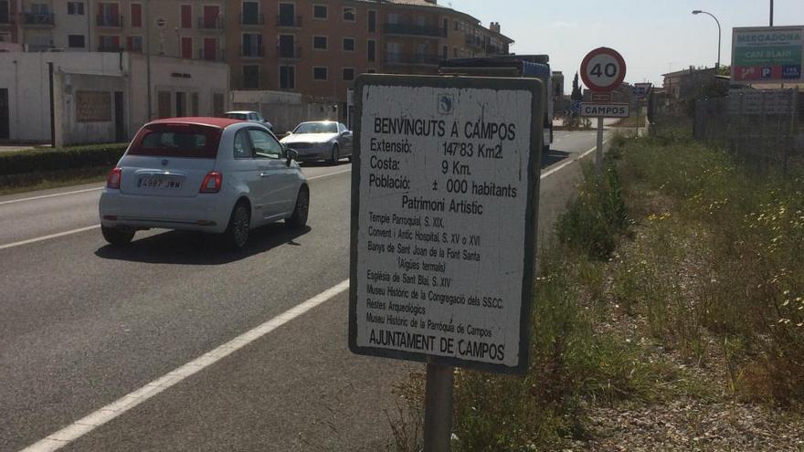 Entrada al pueblo de Campos desde Felanitx.