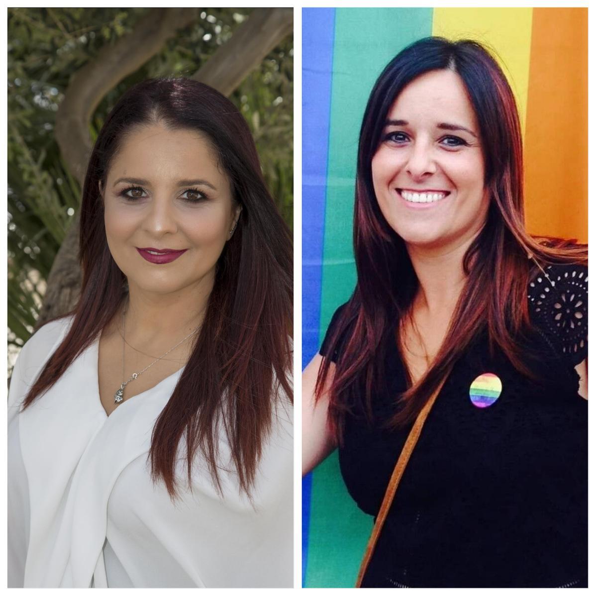La alcaldesa Raquel Ramiro (PSOE) y la portavos de Compromís, Rosabel Bolaños.