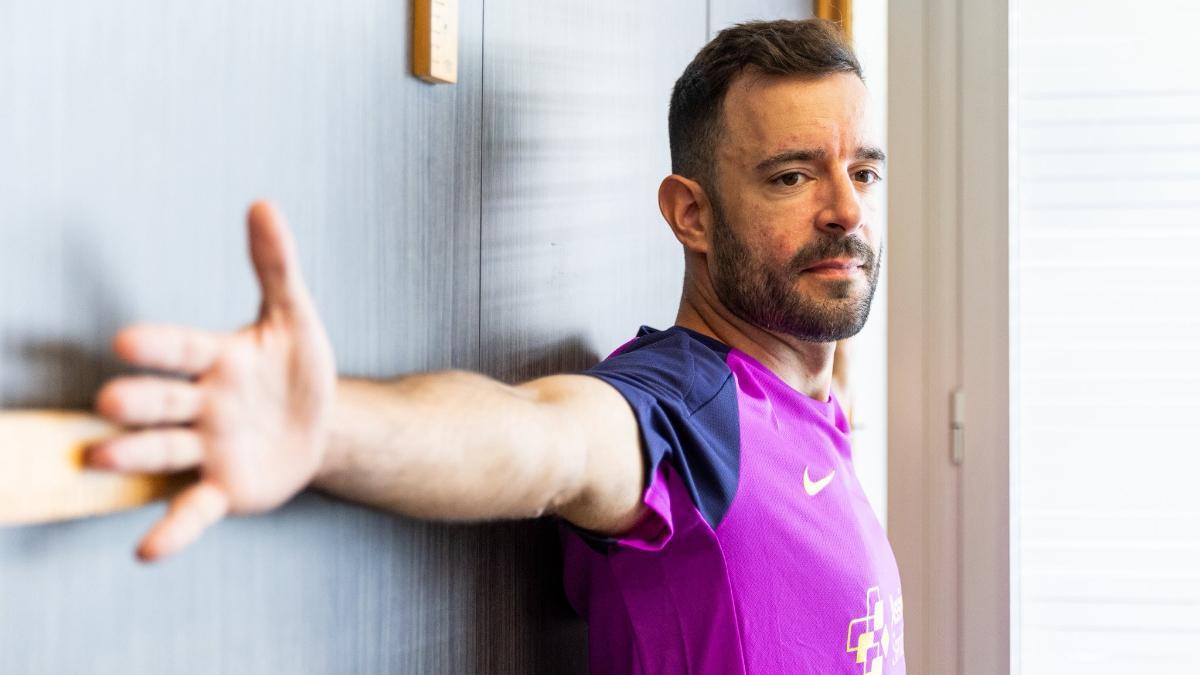 El meta Dídac Plana, durante las pruebas médicas