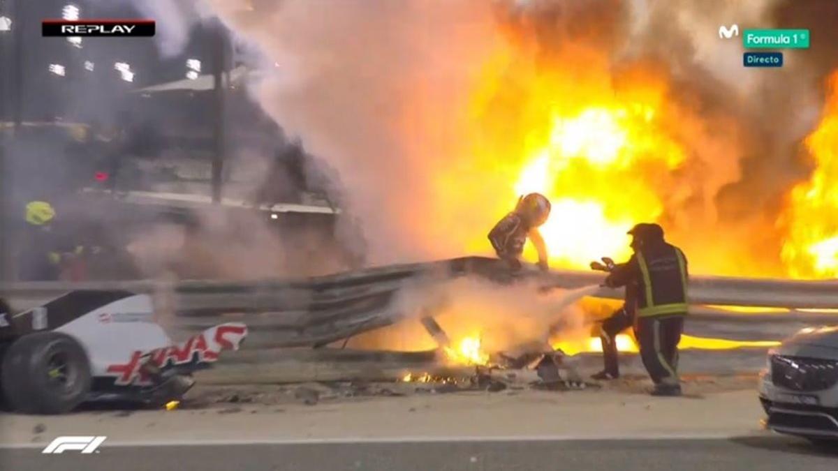 Grosjean sorteó la tragedia en Bahrein