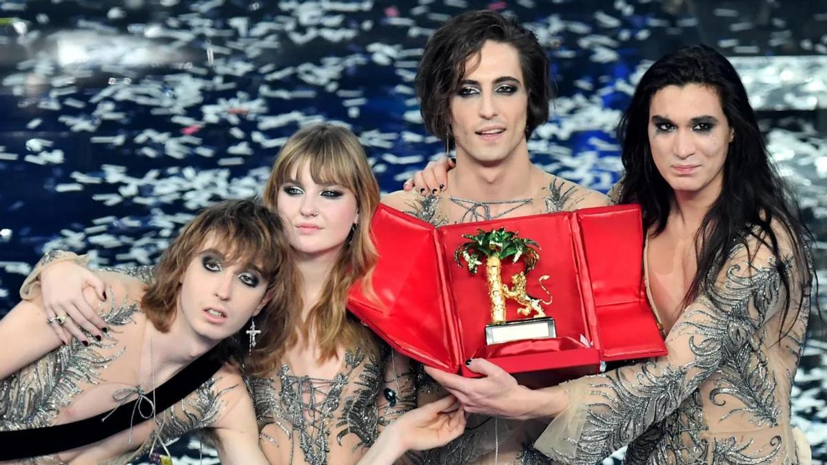 Måneskin, ganadores en 2021 de San Remo.