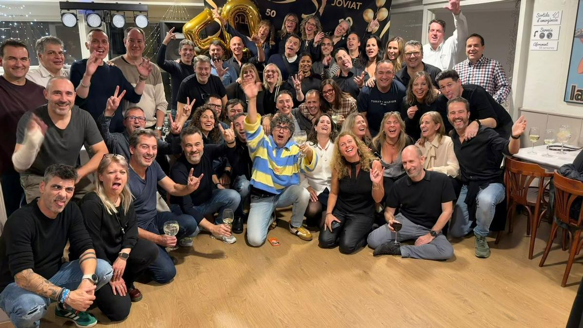 El grup reunit al restaurant Miami de Manresa