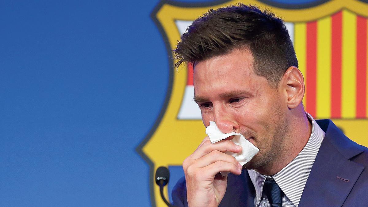 Hoy es un día muy duro para el barcelonismo: Leo Messi rompió a llorar antes de comenzar el acto de despedida