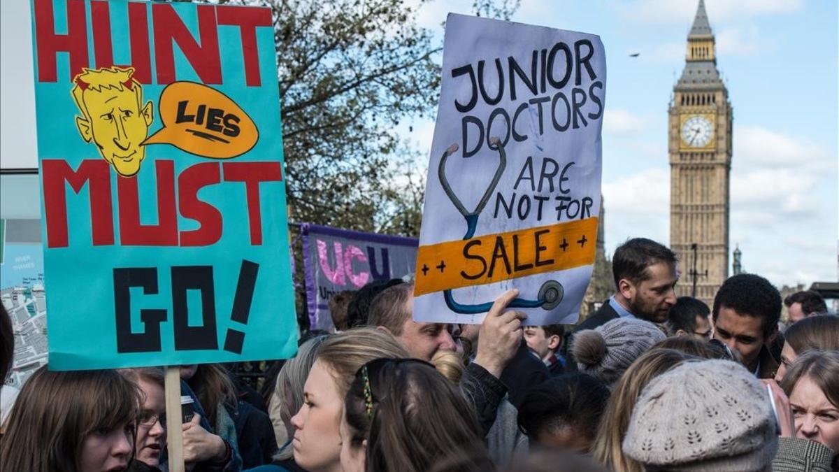 Protesta de médicos en Londres