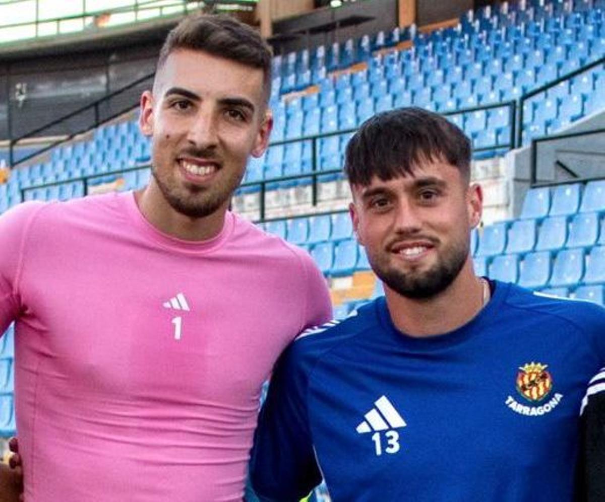 Rebollo y Jardí, después de un partido con el Nástic.