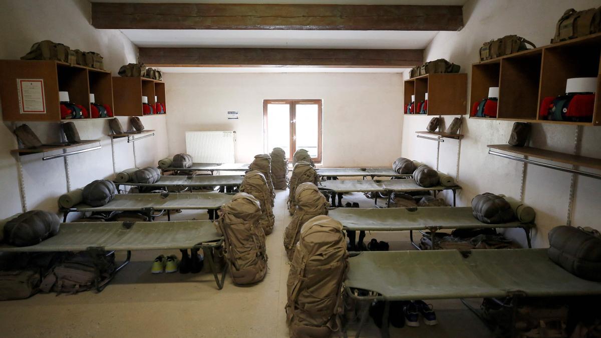 Barracón dormitorio en un centro de entrenamiento de la Legión Extranjera francesa en el sur de Francia, el pasado 12 de marzo.