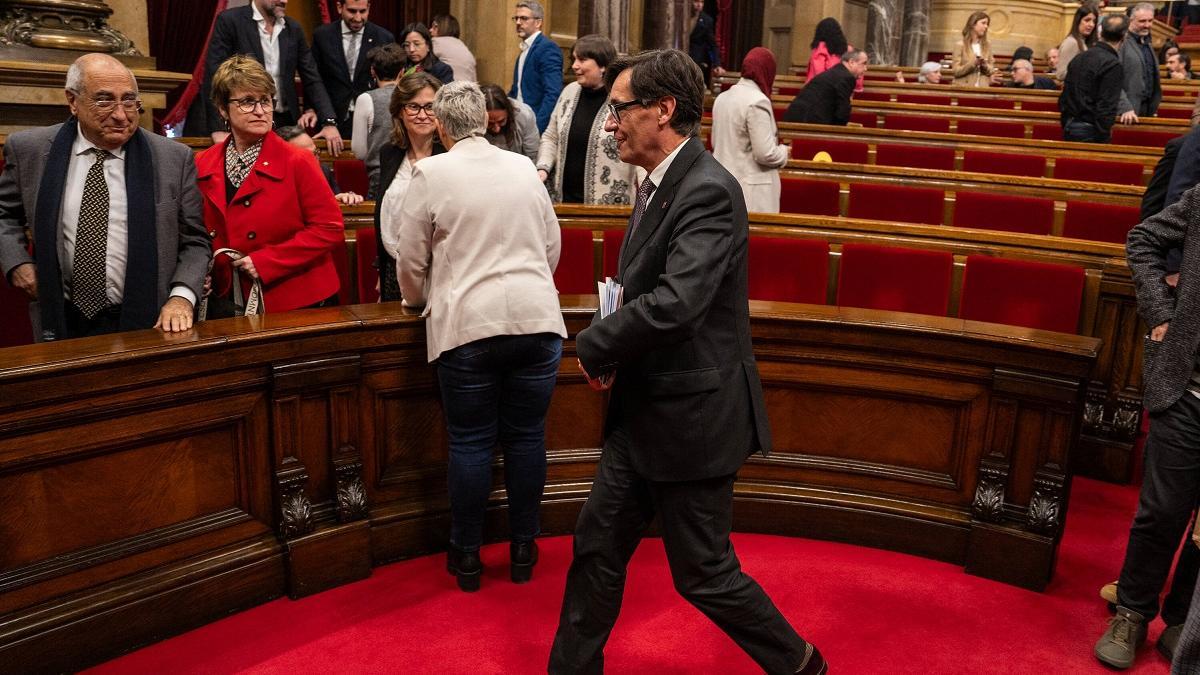 El líder del PSC, Salvador Illa, en el Parlament