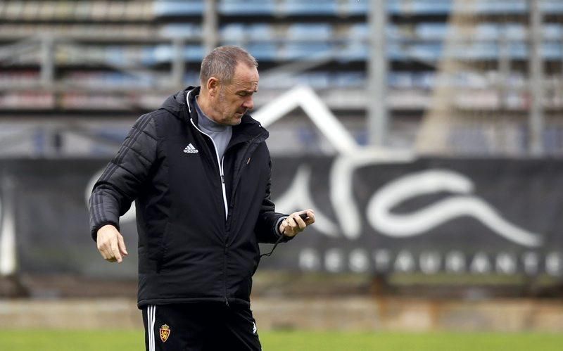 Entrenamiento del Real Zaragoza antes del partido contra la SD Huesca