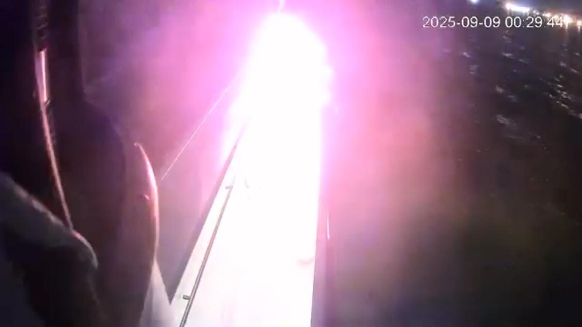 Un dron impacta en la embarcación de la Flotilla Sumud.00 00 01 00.Imagen fija001