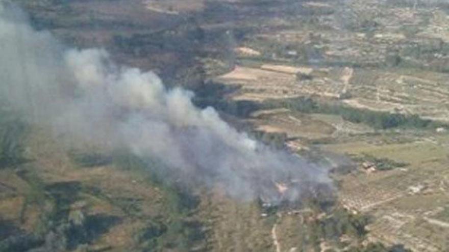 Incendio forestal en Muro. Foto: GVA.