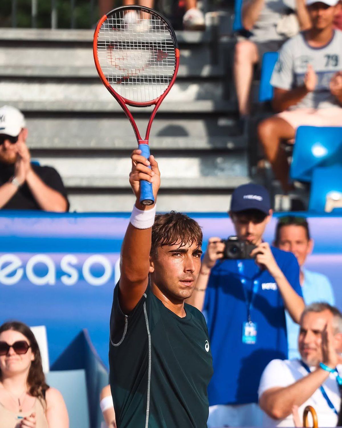 Dani Mérida celebra la final del Challenger de Lyon