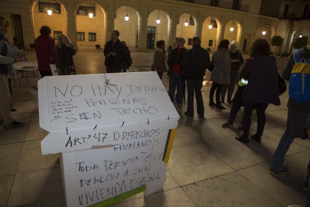 Protesta de personas sin techo