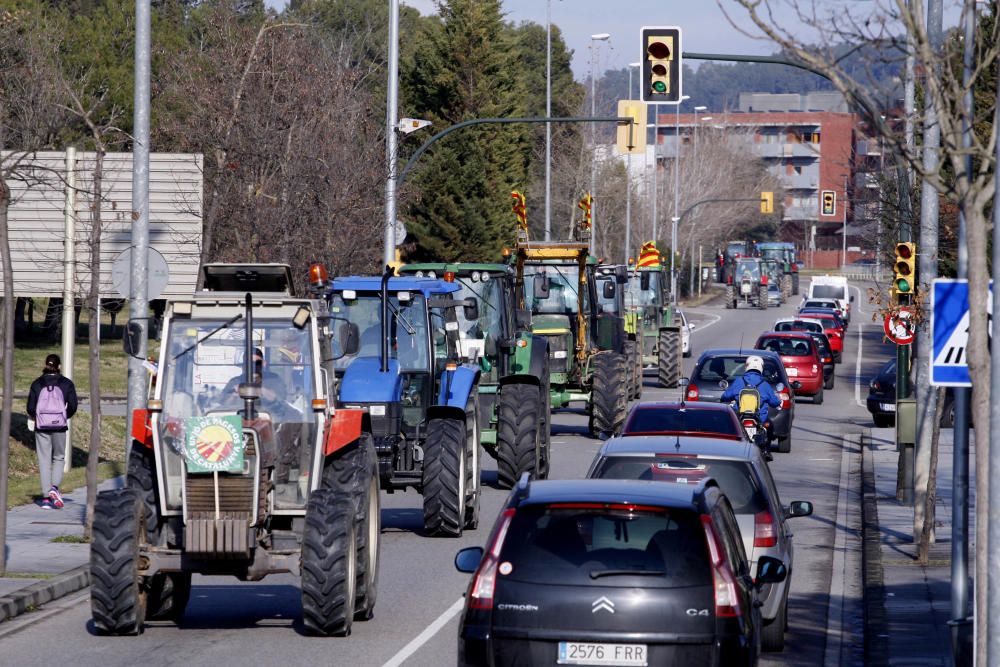 Marxa de tractors a Girona