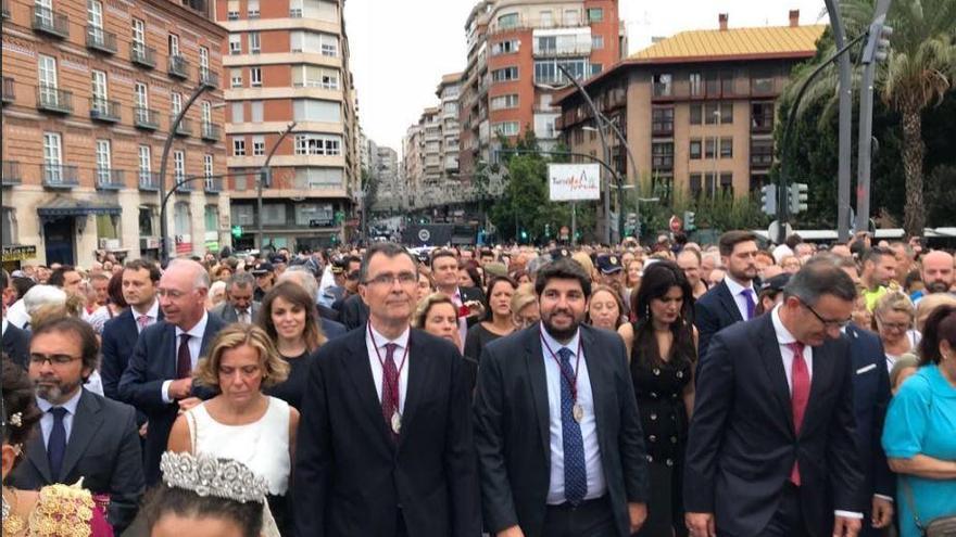 López Miras junto a Ballesta durante la jornada de ayer.