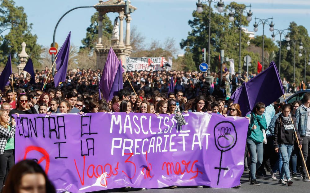 Manifestación estudiantil en Valencia en defensa de la enseñanza pública